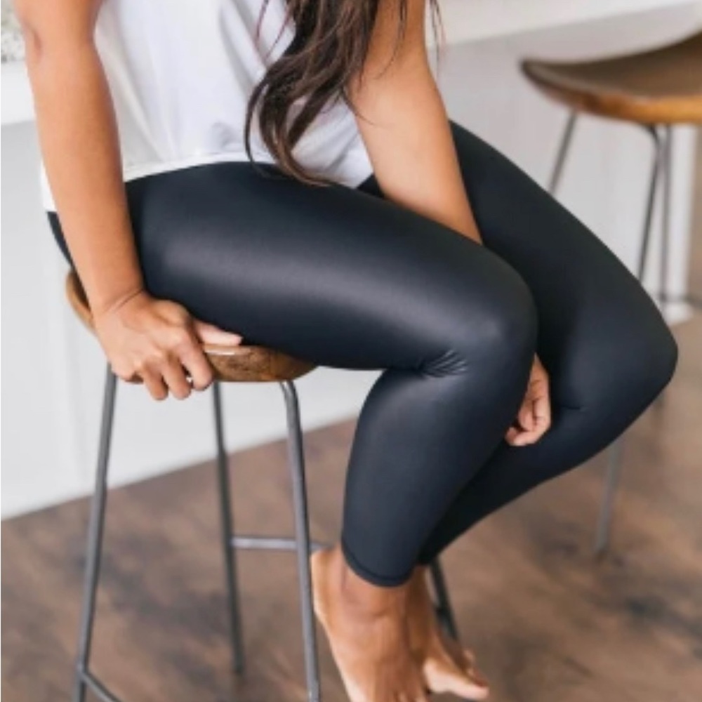 ZYIA metallic black leggings